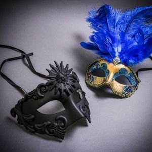 Black Roman Greek Emperor Gold Mardi Gras Eye Mask